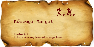 Kőszegi Margit névjegykártya